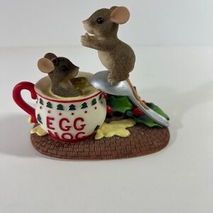 Charming Tails Dive Into The Holidays Mouse Eggnog Figure 87/208 Fitz and Floyd